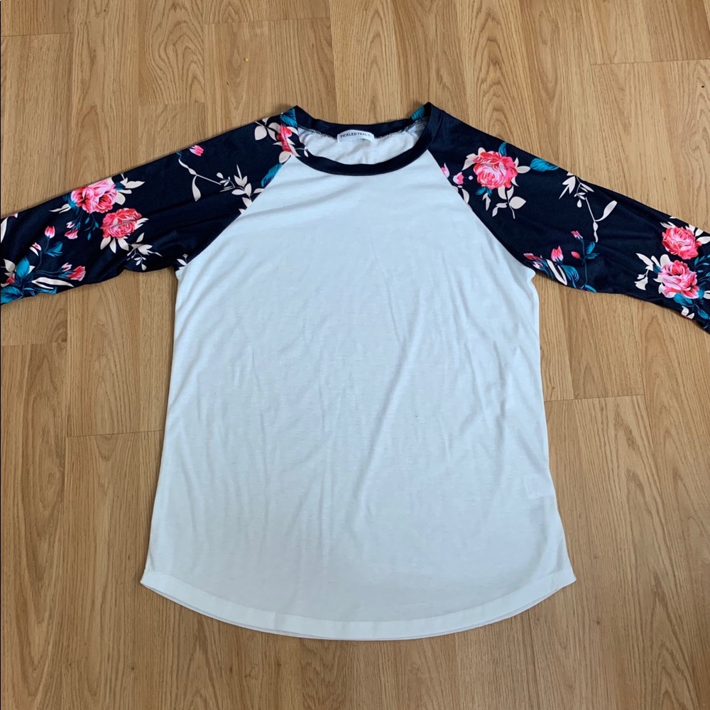 Baseball sleeve top